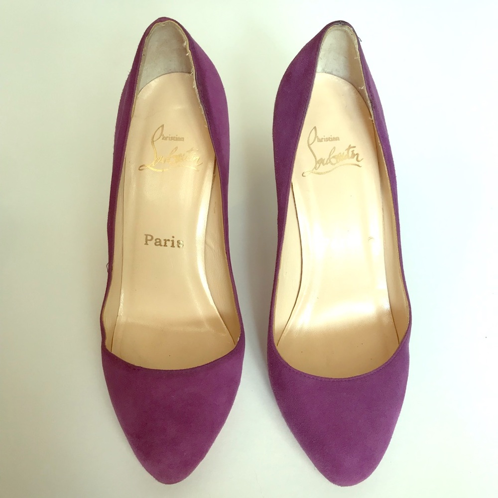 Christian Louboutin Declic 120 Suede Pumps 37 1/2